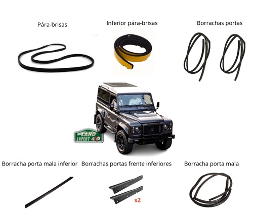 Kit borrachas Defender 90 (exceto Puma)
