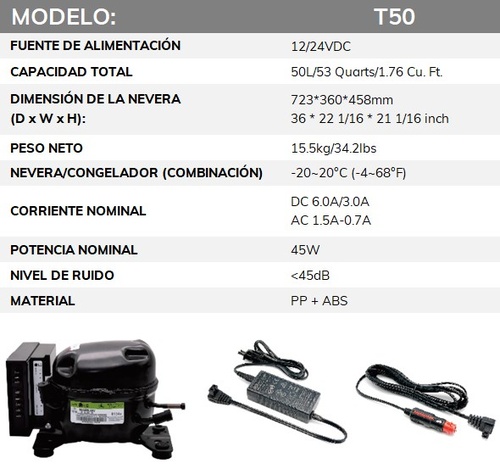 Arca Frigorífica T50 ALPICOOL - 50L