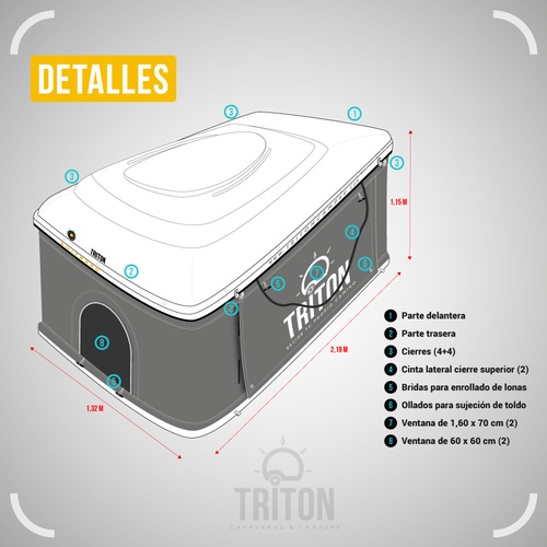 Tenda Tejadilho Triton Suite 360º (Branco)