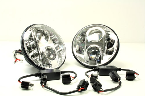 TERRAFIRMA 7" LED HEADLIGHT (PAIR) LHD & E-MARKED-DOT APPROVED