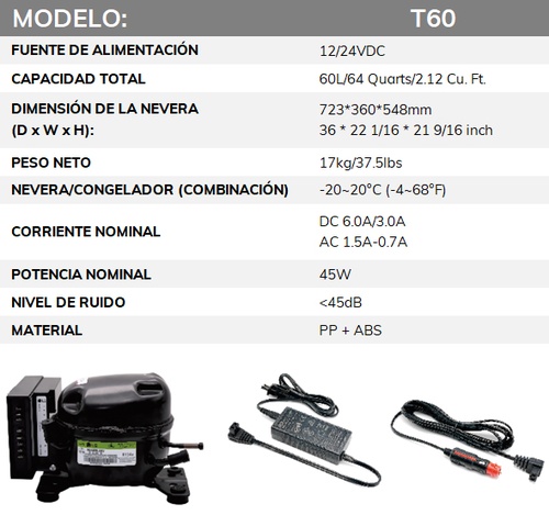 Arca Frigorífica T60 ALPICOOL - 60L