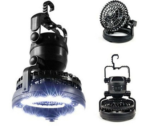 Ventilador + LED ideal para tendas e toldos (2 em 1)