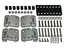 Kit Dobradiças portas da frente c/ parafusos em aço inox Defender e Series