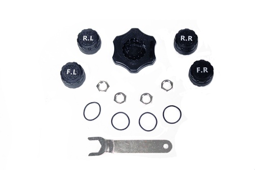 Kit de regulação da pressão dos pneus por Bluetooth