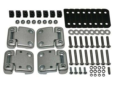 Kit Dobradiças portas da frente c/ parafusos em aço inox Defender e Series