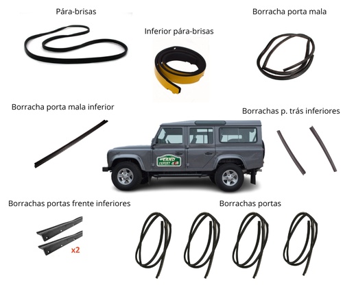 Kit borrachas Defender 110 SW - 5 portas (exceto Puma)