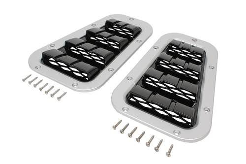 XS BONNET VENT SET SILVER WITH BLACK MES