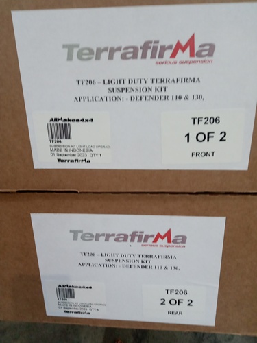 TERRAFIRMA ALL TERRAIN LIGHT LOAD SUSPENSION KIT 110/130